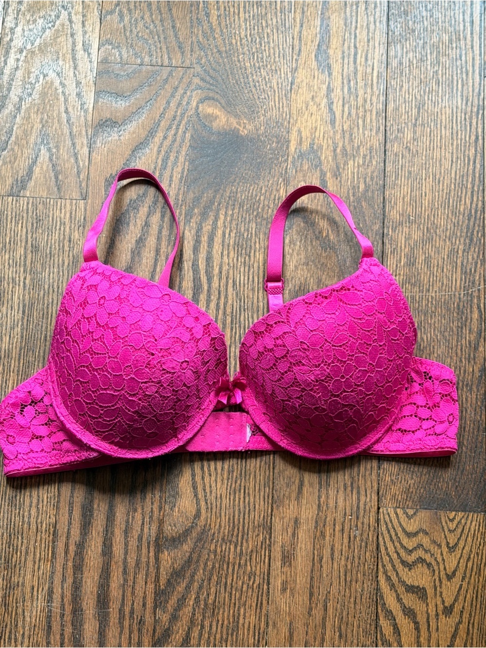 Women's Lace Push-Up Bra - Hot Pink